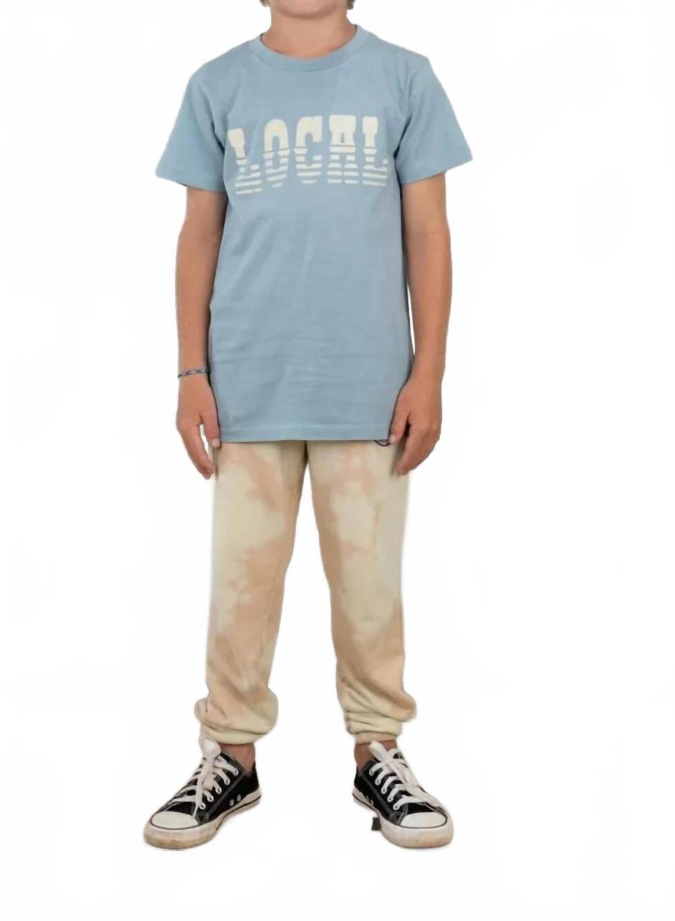 NEW TINY WHALES local short sleeve tee in stone blue
